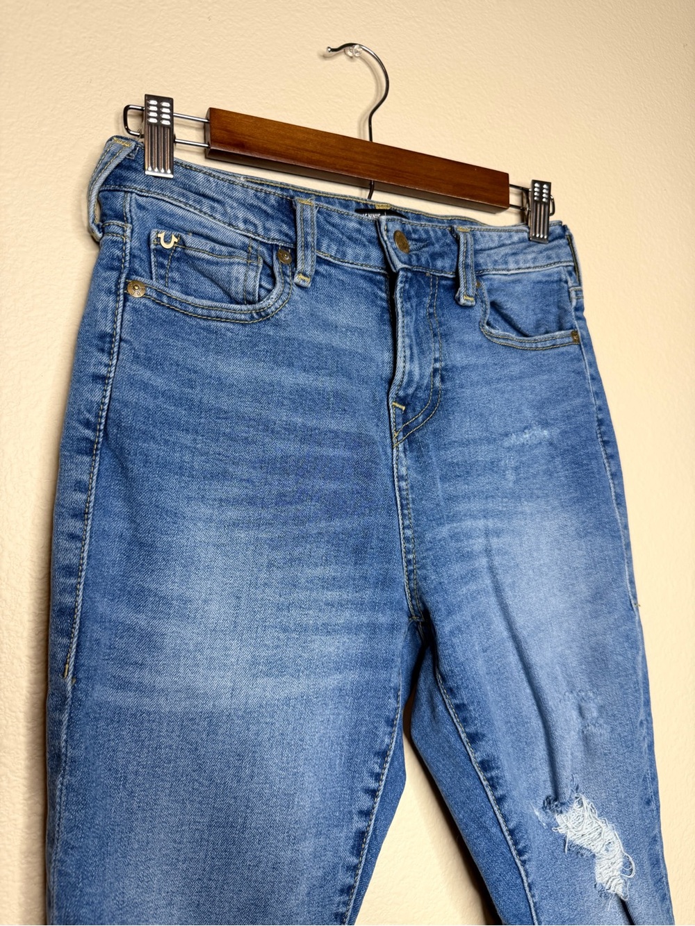 True Religion Women Jennie Curvy High Rise Skinny Jeans 26 Distressed Y2K - Picture 7 of 11